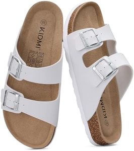 KIDMI Women's Cork Footbed Casual Summer Sandals with Mild Arch Support