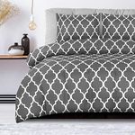 (Queen, Grey) - Printed Duvet-Cover-Set - Brushed Velvety Microfiber - Luxurious, Comfortable, Breathable, Soft & Extremely Durable - Wrinkle, Fade & Stain Resistant - Hotel Quality By Utopia Bedding (Queen,Grey)