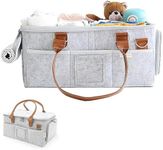 Baby Diaper Caddy Organizer with Lid - Multiple Compartments, Diaper Tote Bag for Infants, Travel Baby Bag for Must-Haves, Newborn Essentials Baby Gift Basket