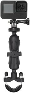 Belle Vous Soporte Camara Deportiva Motocicleta o Bicicleta Negro - Soporte para Manillar Bicicleta Aluminio Giro de 360 Grados - Soporte Compatible para Camara DSLR y Otros Accesorios para Moto
