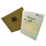 White (with Gold Foil) Passport Scratch and Reveal Travel Ticket Surprise DIY Gift Card. Perfect for valentine, holiday, anniversary, birthday, family trips away!