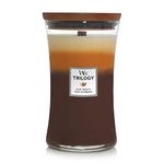 Woodwick Large Hourglass Trilogy Scented Candle with Crackling Wick, Burn Time: Up to 130 Hours Glass, Cafe Sweets