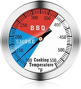 BBQ Thermometer Gauge - Charcoal Grill Pit Smoker Temp Gauge Grill Thermometer with Fahrenheit and Heat Indicator (1 Pack)