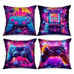 Tucocoo Fancy Video Game Poster Sunsets Picture Cushion Covers Vibrant Contexts Pillow Covers Decorative 18x18inch Set of 4 Modern Style Art Pillow Covers Throw Pillow Cases for Sofa Living Room Gift