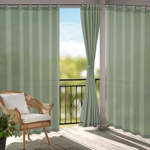HIPPO 230 GSM Outdoor Sun Blocking Balcony Tab-Top Curtains Sun & UV Protection, Light Filtering 4.5FTX7.5FT Door Curtain (Moon-Stone)