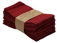 Cloth Napkins Set of 12 (18x18 Inches or 46x46 CM) 100% Cotton Everyday Use Premium Quality Cloth Napkins Ultra Soft Perfect Dinner Napkins/Table Napkins - Maroon - The Home Talk