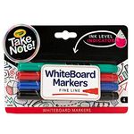 Crayola 58-6541 Low Odor Dry Erase Markers, Fine Tip, Office & Classroom Supplies, 4 Count, Multicolor