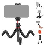 NEEWER Phone Tripod with Remote, Action Camera Mount Adapter and Phone Holder, Mini Flexible Camera Tripod, Vlog Phone Stand Compatible with iPhone Samsung GoPro DSLR Camera for Video Recording, T72