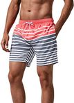 MaaMgic Mens Quick Dry Striped Swim