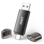 JOIOT 128GB USB Flash Drive Dual-Interface USB-A&USB-C 3.0 Memory Stick USB C Thumb Drive, Phone External Data Storage Datatraveler Compatible with Android, Phone and PC, Black