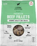 Canine Cravers Single Ingredient Dog Treats – Human Grade Air Dried Hypoallergenic Pet Food – Grain, Gluten, and Soy Free – 100% All Natural (Premium Beef Fillets, 20 oz)