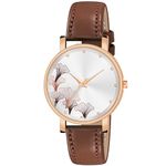 ON TIME OCTUS Synthetic Analog Girl's And Women's Watch Op 133 (White Dial Brown Colored Strap), Band_Blue