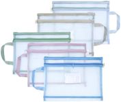 Mesh Zipper Pouch, 5Pack A4 Documen