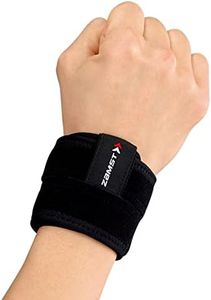 Zamst Wrist Band - Adjustable Sports Wrist Brace with Dual Strap Structure for General Wrist Support, Wrist Wraps for Pain Relief - For Tennis, Racket sports, Gym, Working Out - Medium