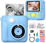 Kids Camera, 1080P Instant Camera for Kids, 16x Digital Zoom Kids Camera for Boys, 32GB Card, 3 Rolls Print Paper, Birthday Christmas Kids Toys Gifts Selfie Childrens Digital Camera for Kids Age 3-12