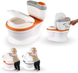 Mobiclinic® kids, Pot bebe toilette, Toikid, 1-3 ans, Son de décharge, Avec couvercle, Compartiment papier, Fonctionne piles, Cuvette amovible, Siège imperméable (orange)