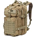 Tru Salute 40L Military Tactical Backpack Large Army 3 Day Assault Pack Molle Bugout Bag Rucksack, Tan, Large, Military Backpacks Rucksack Style