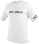 O'Neill Wetsuits UV Sun Protection Mens Basic Skins Tee Sun Shirt Rash Guard, White, X-Large