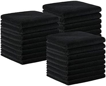 Arkwright Microfiber Salon Towels Bulk - (Pack of 24) Bleach Safe Resistant, Absorbent Hair Drying Towel Set, Perfect for Hotel, Resort, and Spa, 16 x 27 in, Black