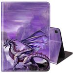 Samsung Galaxy Tab S6 Lite 10.4 Inch Slim Case with Adjustable Stand Cover with Auto Wake/Sleep Smart Cover for Samsung Galaxy S6 Lite (SM-P610/ P613/ P615/ P619)- Purple Dragon Purple Moon