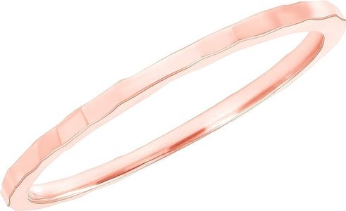 Takar Real Solid 10k Yellow, White & Rose Gold Dainty Ridged-Style Rings, Simple 1mm Thin and Skinny Gold Stackable charm Rings for Women and Men Available In Size 4-12, Made in USA., Gold, No