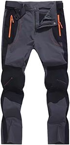 KELOIFUT Men's Hiking Cargo Pants Quick-Dry Outdoor Water Resistant Lightweight Mountain Breathable Zipper Pocket Work Pants, Dark Grey, Medium