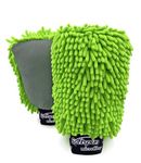 SOFTSPUN Microfiber Chenille & Glass Cloth Mitt, 2 Piece Combo 1700 GSM Green, Multi-Purpose Super Absorbent and Perfect Wash Clean with Lint-Scratch Free Cars, Window, Kitchen, Home Dusting!