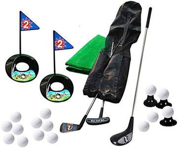 Golf Toy Play Set for Kids 1-6 Years Old - 3 Rods, 24 Practice Kits, Black Travel Bag With Backpack