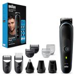 Braun All-in-One Trimmer for Men, From Gillette,10-in-1, For Face, Hair, Body, Ear, Nose, Private parts, German Engineering,100-Min Runtime, Waterproof, precision trimming comb, professional finish, 5-quick charge, Body Trimmer, MGK5445