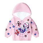 Pitevotur Spider Gwen Hoodies Girls Sweatshirts Kids Spidey Cartoon Coat Jacket 2-12Y