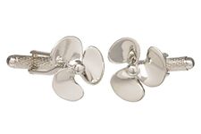 Silver Colour Boat Ship Propeller Shirt Cufflinks Presented In a GS Cufflink Gift Box (Silver Colour)