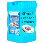 UR CHOICE 6-Pack Freezer Blocks | Reusable Ice Packs for Lunch Bags, Coolers, and Outdoor Activities | Long-Lasting, Keeps Food Fresh and Drinks Cold | Ideal for Camping, Beach, Picnics, Fishing