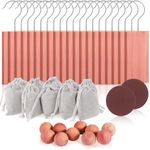 40 Pack Cedar Blocks for Clothes Storage, Cedar Wood with Cedar Hanger Ups Cedar Balls Aromatic Cedar Sachets, Cedar Blocks for Closet Drawer Shoe Cabinet Storage Bags