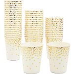 HiPPITY HOP The party collective White & Gold Foil Polka Dot Disposable Paper Cup (Pack of 10)