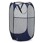 Handy Laundry Collapsible Mesh Foldable Hamper 14" x 14' x 24" Navy Blue