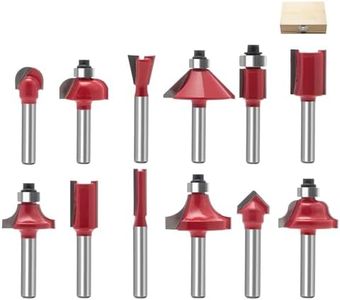 Lock Miter Router Bit Kit for Woodworking - 1/4" Shank Roundover, Rabbeting, Tongue & Groove, Cabinet Door, Rail & Stile Router Bits(Router Bit-1/4 Inch Shank-12 pcs)
