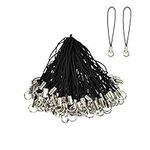 Qiuyan 100pcs Hand Wrist Strap Lanyard Cell Phone Split Ring Strap Detachable Phone Ring Strap Phone Charm Cords DIY Lanyard Decorations for Hanging Charms USB Keychain - Black