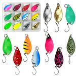 12 PCS Sea Fishing Spinners Set, Multi Colored Spinner Fishing Lures Fishing Spoons Lure Baits with Box for Trout Salmon Bass Fishing Set