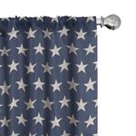 Ambesonne Star Curtains, Patriotic Star of The American Flag Independence Themed Freedom Concept USA, Window Treatments 2 Panel Set for Living Room Bedroom Decor, Pair of - 28" x 84", Night Blue