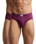 Jockey 8035 Men's Super Combed Cotton Solid Poco Brief with Ultrasoft Concealed Waistband_Wine Tasting_XXL