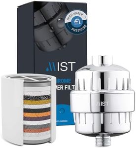 Mist Water Softening Chrome Shower Filter, 2 Filter Cartridges, 15 Stage Filtration System Removes Chlorine Fluoride, Bad Odor, Reduces Dry Itchy Skin Dandruff Eczema, Improves Skin, Hair and Nails.
