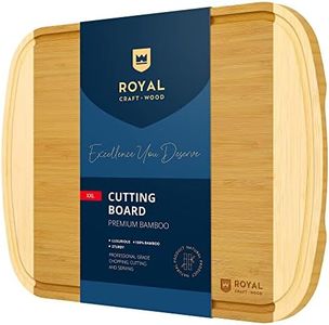 ROYAL CRAFT WOOD Bamboo Cutting Boards for Kitchen, Wood Chopping Boards with Juice Groove, Wooden Cutting Board for Vegetables, Fruit and Cheese, Charcuterie Serving Tray (XX-Large)