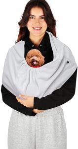 Yunpawpet Dog Carrier Sling,Indoor Comfort Adjustable Cat Sling Carrier,with Front Pocket and Seat Belt Dog Carriers for Small Dogs Machine Washable,Suitable for Family Outdoor Use (Large, Grey)