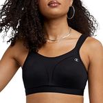 Champion Women's Spot Comfort Full Support Sports Bra, Black, 36D