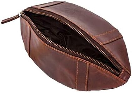 Mad Monkey Trousse de Toilette en Design Football américain, Trousse de Toilette en Cuir véritable, Cadeaux pour Hommes, Article pour Fan de la NFL, Trousse de Toilette de Haute qualité