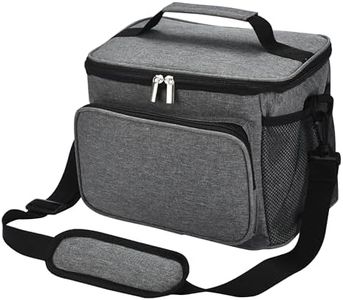 Outlery Insulated Lunch Bag with Adjustable Shoulder Strap - Durable Thermal Insulated Cooler Bag for Office, Work, Outdoor Picnics - Long-Lasting Performance and Freshness Preservation - Grey