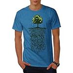 Wellcoda Earth Tree Roots Nature Mens T-Shirt, Detailed Design Print Tee Royal Blue L