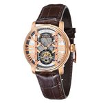 Thomas Earnshaw Mens 42mm Westminster Brunel Automatic Trophy Rose Gold Watch with Genuine Leather Strap ES-8095-03