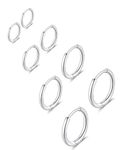 316L Surgical Stainless Steel Huggie Hoop Earrings 6mm 8mm 10mm 11mm 12mm 14mm Hypoallergenic Earrings Hoop Cartilage Helix Lobes Hinged Sleeper Earrings For Men Women, Metal, No Gemstone