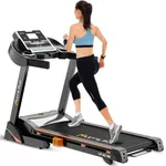 Let's Play® LP-100AC Auto Incline Treadmill for Home Foldable Gym | 6Hp Peak AC Motor | 15Level Auto Incline | Max. Speed 16Km/Hr,150KG User Weight, Oil Less Belt Technology (5 Years Warranty)